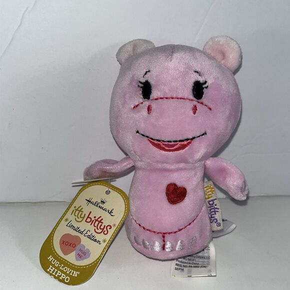 Hallmark Limited Edition Itty Bittys Hug Lovin Hippo Hippopotumus Valentine NEW - Picture 1 of 6